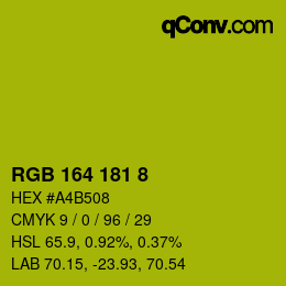 カラーコード: RGB 164 181 8 | qconv.com