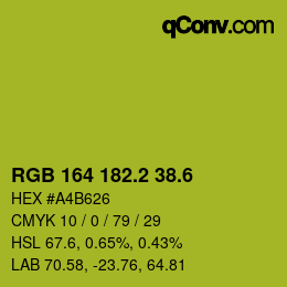 カラーコード: RGB 164 182.2 38.6 | qconv.com