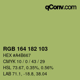 カラーコード: RGB 164 182 103 | qconv.com