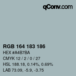 カラーコード: RGB 164 183 186 | qconv.com