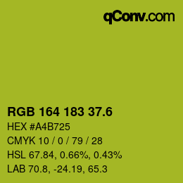 カラーコード: RGB 164 183 37.6 | qconv.com