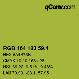 カラーコード: RGB 164 183 59.4 | qconv.com