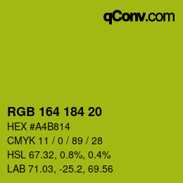 Color code: RGB 164 184 20 | qconv.com