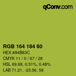 カラーコード: RGB 164 184 60 | qconv.com