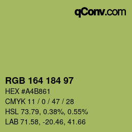 Color code: RGB 164 184 97 | qconv.com