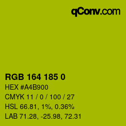 Color code: RGB 164 185 0 | qconv.com