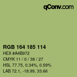 Color code: RGB 164 185 114 | qconv.com