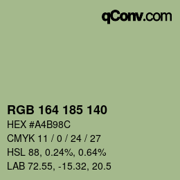 Color code: RGB 164 185 140 | qconv.com