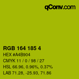 颜色代码: RGB 164 185 4 | qconv.com