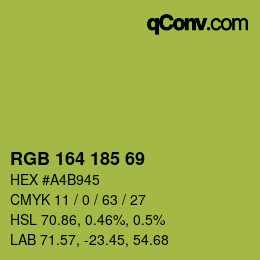 Color code: RGB 164 185 69 | qconv.com