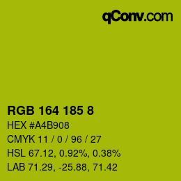 Farbcode: RGB 164 185 8 | qconv.com