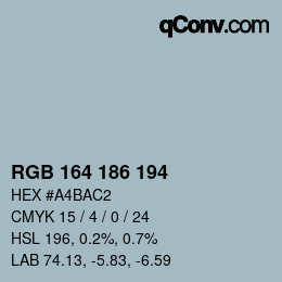 Farbcode: RGB 164 186 194 | qconv.com