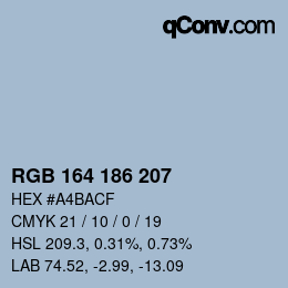 Color code: RGB 164 186 207 | qconv.com