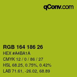 Color code: RGB 164 186 26 | qconv.com