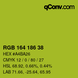 Color code: RGB 164 186 38 | qconv.com