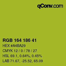 Color code: RGB 164 186 41 | qconv.com