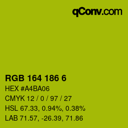 Color code: RGB 164 186 6 | qconv.com