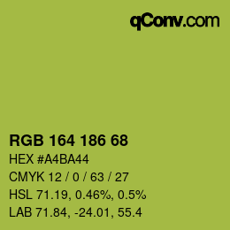 Color code: RGB 164 186 68 | qconv.com