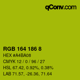 颜色代码: RGB 164 186 8 | qconv.com