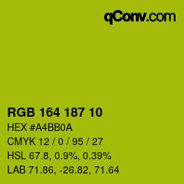 Color code: RGB 164 187 10 | qconv.com