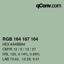 Color code: RGB 164 187 164 | qconv.com