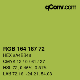 Código de color: RGB 164 187 72 | qconv.com