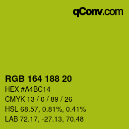 Color code: RGB 164 188 20 | qconv.com