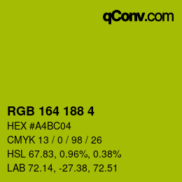 Color code: RGB 164 188 4 | qconv.com