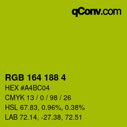 カラーコード: RGB 164 188 4 | qconv.com