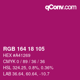 Color code: RGB 164 18 105 | qconv.com