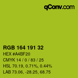 Color code: RGB 164 191 32 | qconv.com
