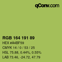 カラーコード: RGB 164 191 89 | qconv.com
