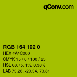 カラーコード: RGB 164 192 0 | qconv.com