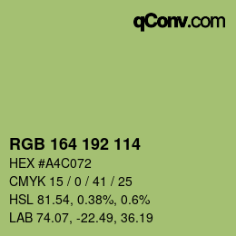 颜色代码: RGB 164 192 114 | qconv.com