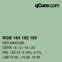 Color code: RGB 164 192 165 | qconv.com