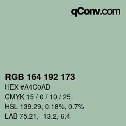 Color code: RGB 164 192 173 | qconv.com