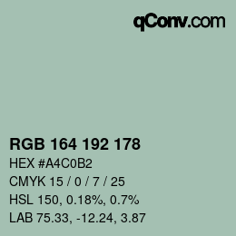 Color code: RGB 164 192 178 | qconv.com