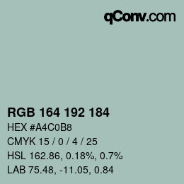 Color code: RGB 164 192 184 | qconv.com