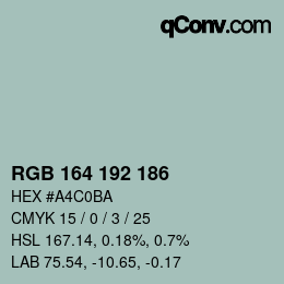 カラーコード: RGB 164 192 186 | qconv.com