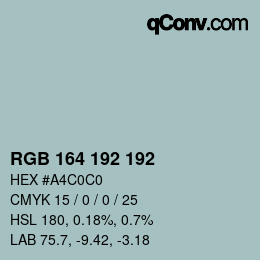 Farbcode: RGB 164 192 192 | qconv.com