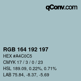 カラーコード: RGB 164 192 197 | qconv.com
