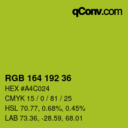 Color code: RGB 164 192 36 | qconv.com
