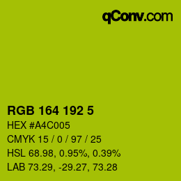 Color code: RGB 164 192 5 | qconv.com