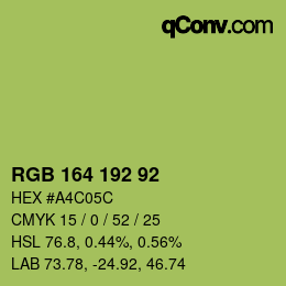 カラーコード: RGB 164 192 92 | qconv.com