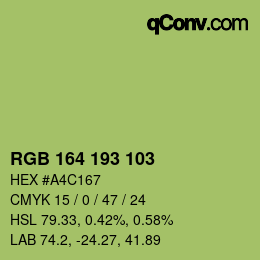 颜色代码: RGB 164 193 103 | qconv.com