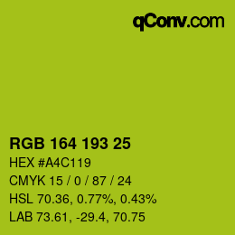 Color code: RGB 164 193 25 | qconv.com