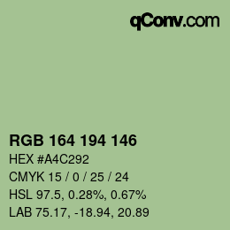Farbcode: RGB 164 194 146 | qconv.com
