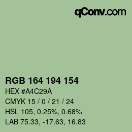 Farbcode: RGB 164 194 154 | qconv.com