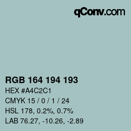 Color code: RGB 164 194 193 | qconv.com