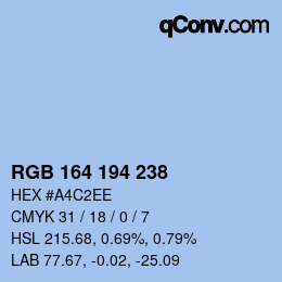 Color code: RGB 164 194 238 | qconv.com